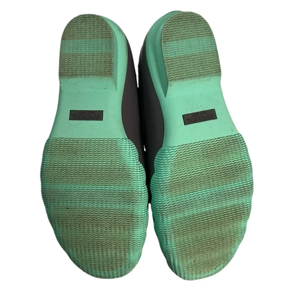 Sperry Saltwater Duck Boots Gray And Teal Green Size 4 Rain Snow Shoes